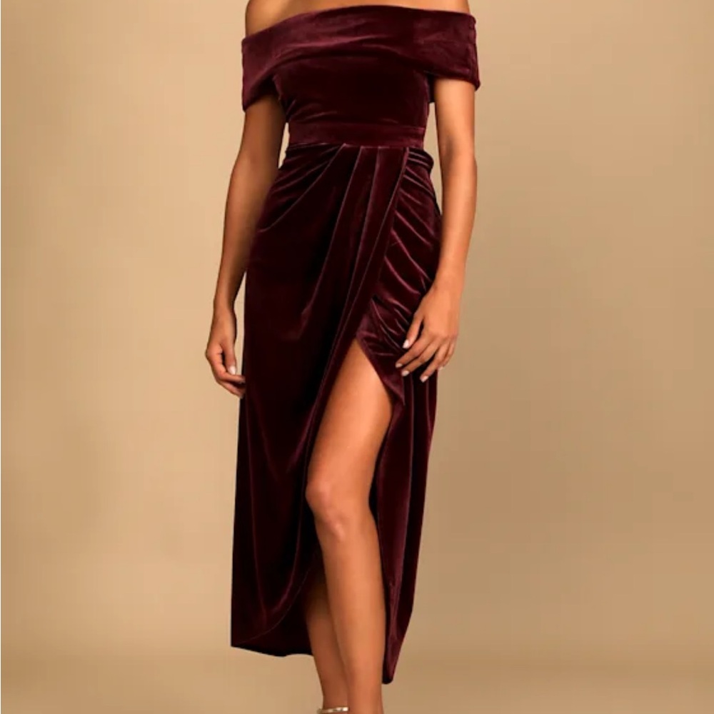 Lulu's Deep Burgundy Maxi Dress